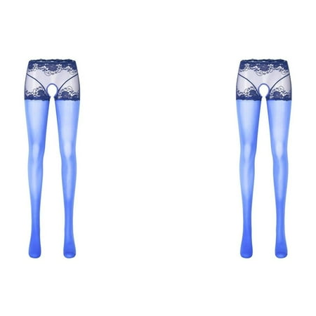 Wijhcboe 2 Pack Womens Your Side of The Bed Lingerie Oil Glossy Crotchless Pantyhose Boudoir Lingerie Push up Stockings Stretchy Tights Sports Silk Bodysuit Lingerie for Women Lingerie plus Size Lin