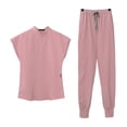 thumbnail image 3 of Ensemble de Vêtements Médicaux pour Femmes Tunique et Pantalon Respirants Uniforme d'Hôpital Rose G, 3 of 8