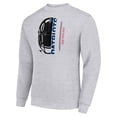thumbnail image 2 of Men's Starter Heather Gray New England Patriots Half Helmet Team Graphic Tri-Blend Fleece Pullover Sweatshirt, 2 of 3