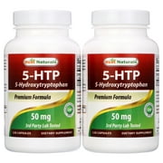 2 Pack Best Naturals 5-HTP 50 mg 120 Capsules
