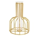 thumbnail image 5 of Estación de propagación de vidrio con marco de metal, florero dorado, florero de tubo de ensayo para plantas hidropónicas, florero pequeño para decoración de mesa de oficina, cocina, hogar, oro, 5 of 5