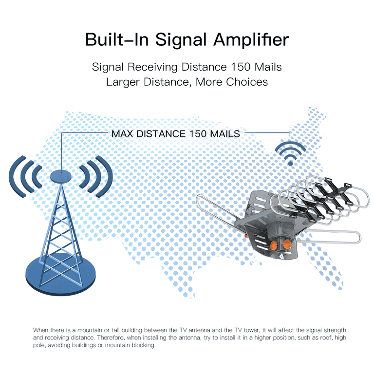 Zimtown Motorized Outdoor TV Antenna, 150-Mile Range photo 8