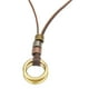 thumbnail image 4 of Collar colgante retro de cuero PU Hugo para hombres y mujeres marrón, 4 of 10