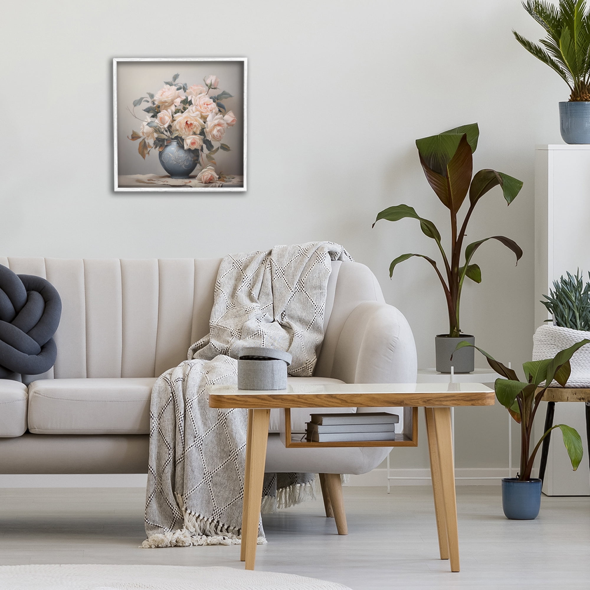 Stupell Industries Rose Paragon Vase White Framed Giclee Art, design by Steve Hunziker