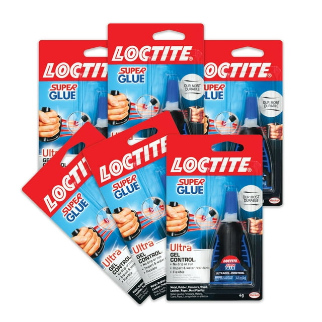 Super Glue Loctite Ultra Gel Control, 4 ml, 6 unidades, transparente