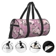 thumbnail image 5 of Xecao Rose Flowers print Round Travel Duffel Bag is a foldable gym bag with an inner pocket, perfect for travel sports, 5 of 8
