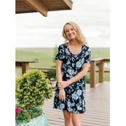 The Pioneer Woman Floral A-Line Knit Dress with Short Sleeves