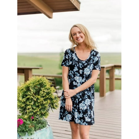 The Pioneer Woman Floral A-Line Knit Dress with Short Sleeves