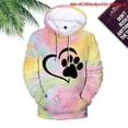 thumbnail image 3 of Sudadera con capucha con estampado de pata de perro para mujer, estilo informal, para invierno y otoño, chaqueta con capucha para adolescente, 3 of 4