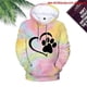 thumbnail image 4 of Sudadera con capucha con estampado de pata de perro para mujer, estilo informal, para invierno y otoño, chaqueta con capucha para adolescente, 4 of 5