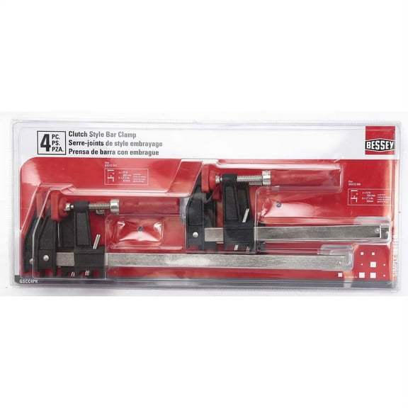 Bessey Clutch Style Bar Clamp Set, 4pk