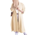 thumbnail image 2 of SAYOO, gabardina abierta por delante para mujer, cárdigan largo de manga 3/4 informal holgado de Color sólido para ropa de calle de otoño SAYOO  moda, 2 of 5