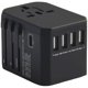 thumbnail image 1 of Adaptador de Viaje TravelXpertBlack 1Pza 100-240V 50-60Hz 5V 5.6A EU/UK/USA/ AUS Negro., 1 of 2