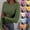 Green, variant on Women's Long Sleeve T-Shirt Stretch Crewneck Ribbed Fitted Casual Basic Tops Tee Blue L