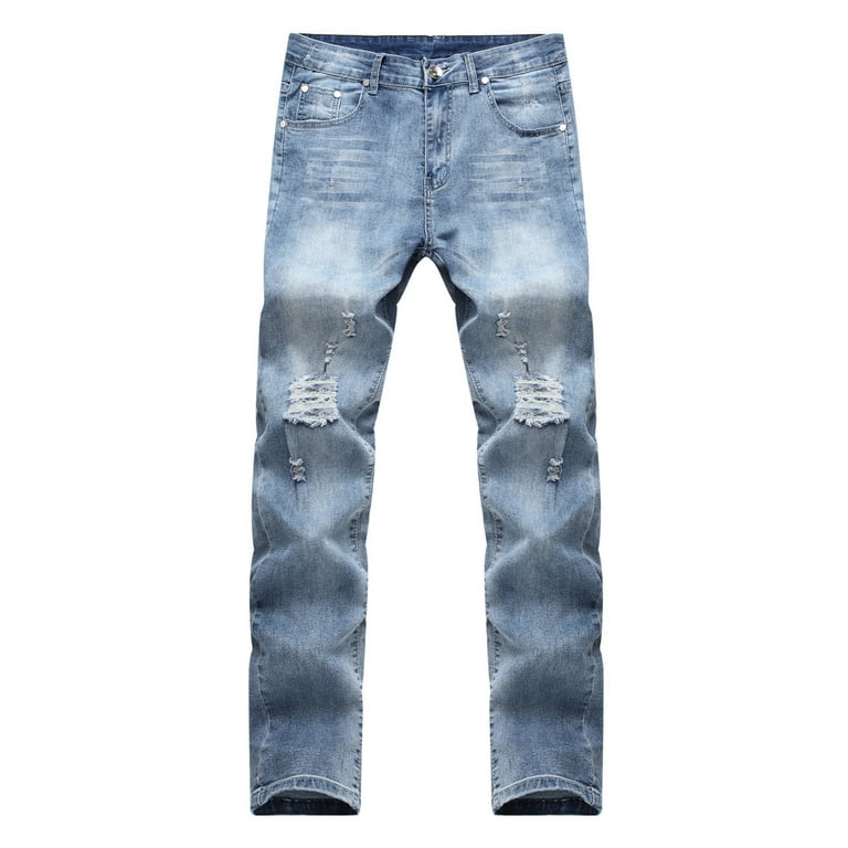 næve Frø Tidsserier Biker Jeans for Men Slim Fit, Men's Comfy Stretch Ripped Distressed Biker  Jeans Pants Rock Revival, Designer Jeans - Walmart.com