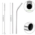 thumbnail image 2 of Pajillas de metal ANNVCHI, 16 piezas reutilizables, 21,5 cm, 2 of 5