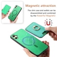 thumbnail image 5 of PU Leather Case for Samsung Galaxy A05, Detachable Magnetic Card Holder Slim Protective Support Car Magnetic Mount Secure-Grip Ring Stand Compatible with Samsung Galaxy A05 - Green, 5 of 8