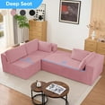 thumbnail image 4 of ZAFLY 109" Cloud Sectional Couch with Chaise, L Shaped Sleeper Sofa with Deep Seat, Oversized Modular Couches and Sofas for Living Room -  Pink, 4 of 8