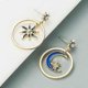 thumbnail image 4 of Sun And Moon Personality Fashion Diamond Drop Oil Alloy Pendant Earrings, 4 of 4