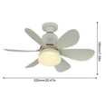 thumbnail image 2 of Ventilador 6 Control remoto 40W 20 in Lámpara LED Aspa de techo de 3 modos (Hoja) Blanco, 2 of 6
