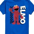 thumbnail image 3 of Sesame Street - Elmo With Checkered Pattern - Toddler and Youth Short Sleeve Graphic T-Shirt, 3 of 5