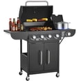 thumbnail image 1 of VEVOR Gas Grill, 4 Burner Propane Gas Grill with Side Burner, 425 SQ.In Grilling Area, Carbon Steel Enamel Grates, 1 of 9