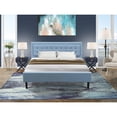 thumbnail image 2 of East West Furniture 3-piece Wood Platform Bedroom Set in Denim Blue/Navy Blue, 2 of 2