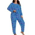 thumbnail image 5 of LYEAA Valentine Pjs for Women Plus Size Heart Print Long Sleeve Top and Pant Lightweight Pajama Sets Breathable Sleepwear, 5 of 5
