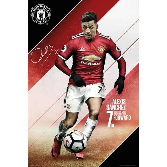 Manchester United Framed Poster Print Alexis Sanchez 7 In Manchester United Framed Poster Print Alexis Sanchez 7 In Action Size 24 X 36 Com