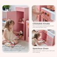 thumbnail image 3 of Teamson Kids Little Chef Chester Wooden Play Kitchen with 12 Pretend Food Accessories, Fridge & Oven, Kids Kitchen Playset for Ages 3+, Peach, 3 of 12
