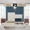 thumbnail image 5 of VanAcc King Upholstered Platform Bed Frame with Button Tufted Sleigh Headboard,Cream, 5 of 10