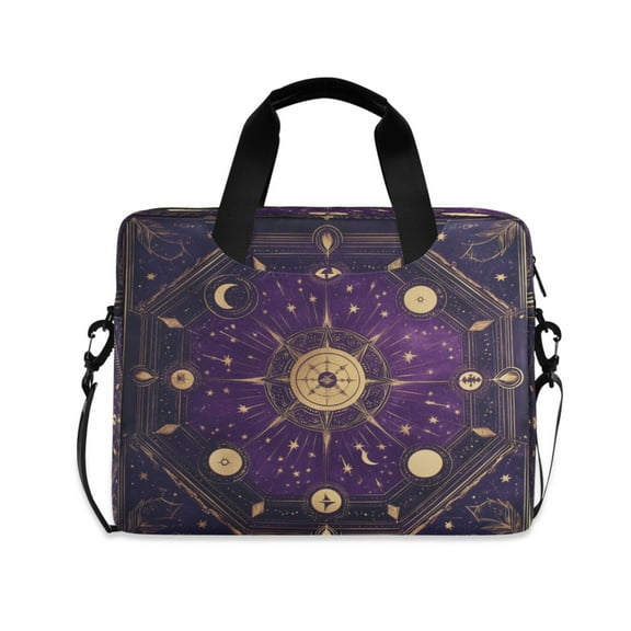 16" Laptop Tote Bag Laptop Sleeve Case Computer Briefcase for Work & Travel Purple Celestial Octagon Pattern