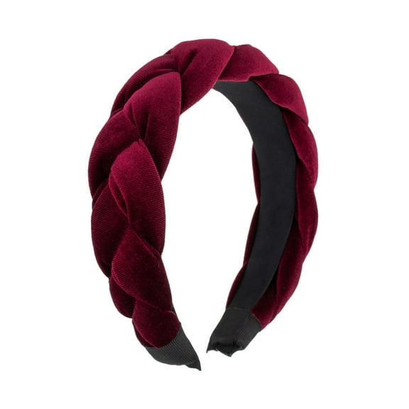 Thick Headbands for Women | Red Velvet Braided Cute Handmade Makeup Hair Band for Girls Thin Hair | Skincare and Boho Spring Headband for Washing Face