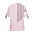 thumbnail image 6 of Sevevn Women's Non Positioning Printed V-neck Button Short Sleeved Tied Loose T-shirt Fashionable Casual Top Gift for Adults Pink XL, 6 of 7