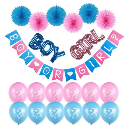 Gender Reveal Party Supplies | 21 PIECES |  Gender Reveal Balloons | Gender Reveal Decoration | Gender Reveal Decor Kit | Girl or Boy | oh baby Gender Reveal Decorations