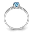 thumbnail image 4 of Auriga Fine Jewelry 14K White Gold 6x4mm Oval Blue Topaz Ring for Women Size 6, 4 of 5