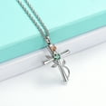 thumbnail image 3 of Cross with Birthstone Rose Cremation Jewelry for Ashes Urn Necklace Lockets for Loved One Memorial Jewelry, 3 of 5