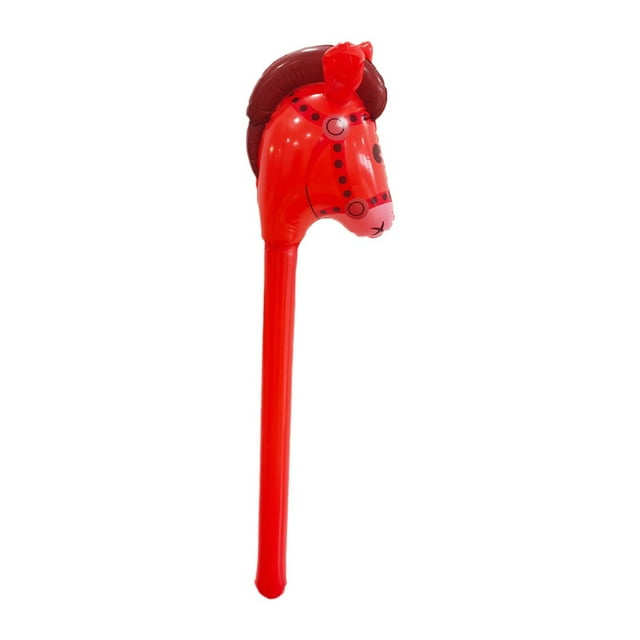 Horsehead Stick juguete Fewend Play Creative Portable Ligero Ligero Decoración de la fiesta de dibujos animados para niños temáticos de caballos Rojo
