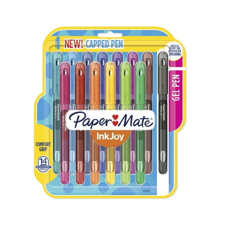 Paper Mate InkJoy Gel Pens, Medium Point (0.7mm), Assorted Colors, Capped, 14 Count