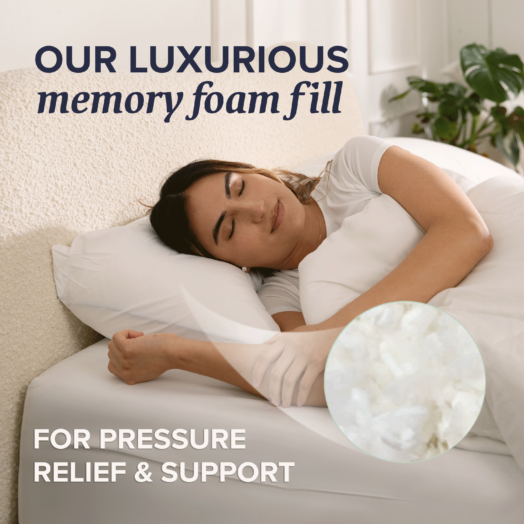 Beckham Hotel Collection Customizable Memory Foam Queen Pillow 1Pack, Adult