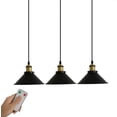thumbnail image 1 of ZC5HAO 3 Pack Industrial Black Pendant Light Fixture, Led Battery Operated Remote Control Indoor Wireless Dimmable Vintage Hanging Pendant Lights for Home Kitchen Lighting, Light Bulbs Included, 1 of 7