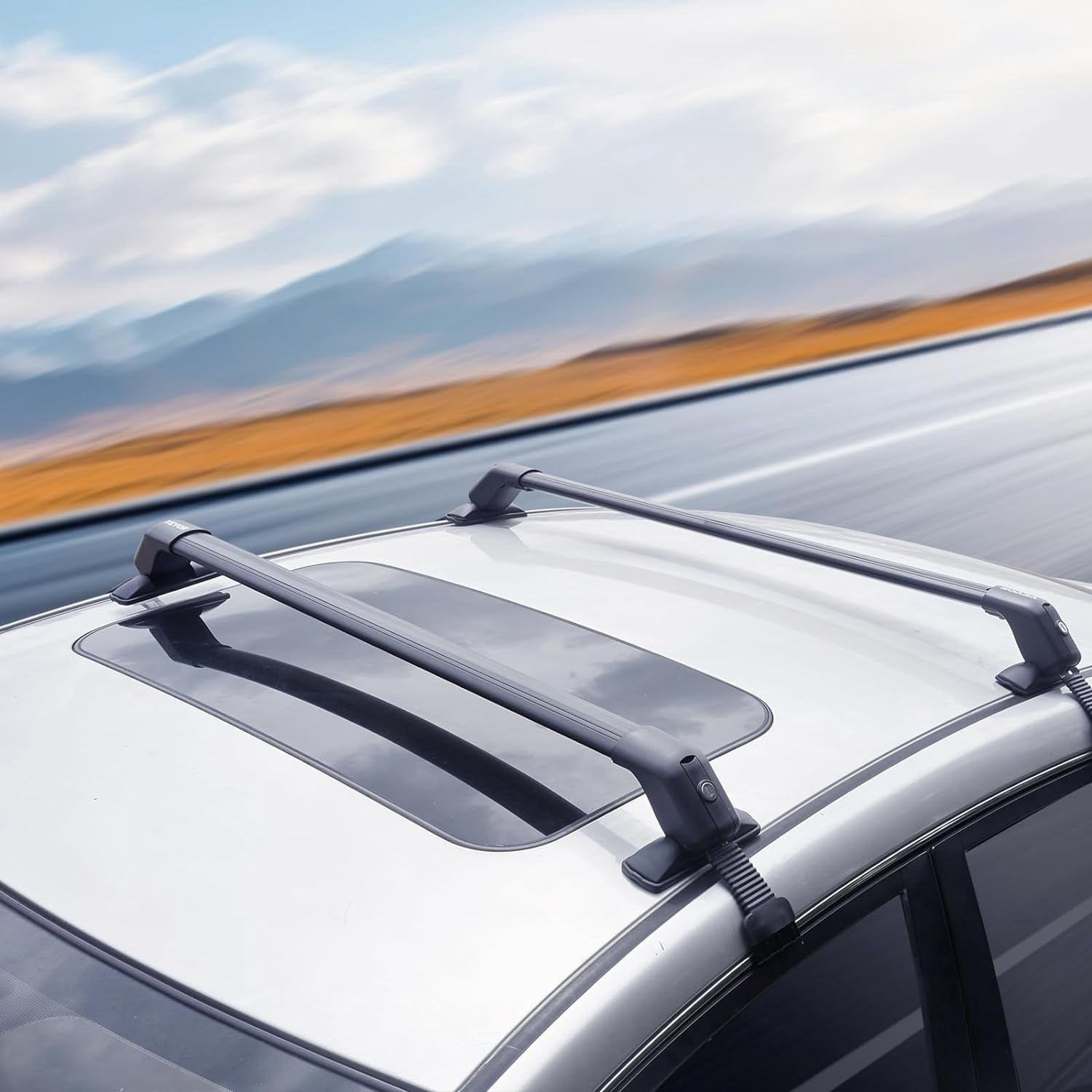 Universal Roof Rack Cross Bars, 41.3" Aluminum Roof Rack with 155 lbs Load Capacity, Adjustable Roof Crossbars with Locks, fit Cars Without Side Rail, for SUVs, Sedans, and Vans