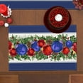 thumbnail image 3 of Linen Blue Christmas Placemats Set of 4 Christmas Table Mats Winter New Year Xmas Decor Blue Christmas Decorations and Supplies for Home Kitchen Table-12×18’’, 3 of 5