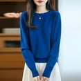 thumbnail image 2 of Sweaters Women's Fall Winter Warm Soft Knitted Loose Pullover Crew Neck Long Sleeves, 2 of 5