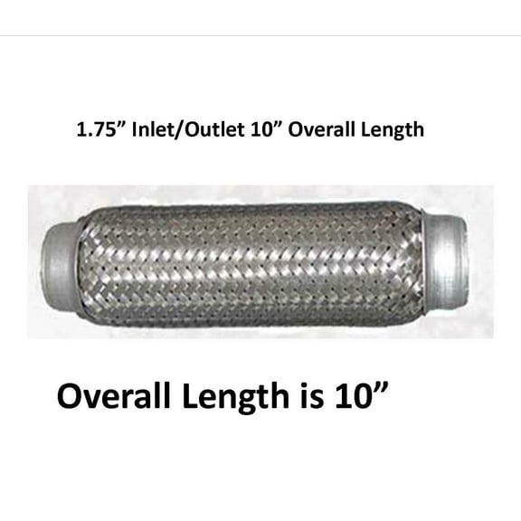 Double Braid Exhaust Flex Tube Coupling Stainless Brand New 1 3/4" X 10"
