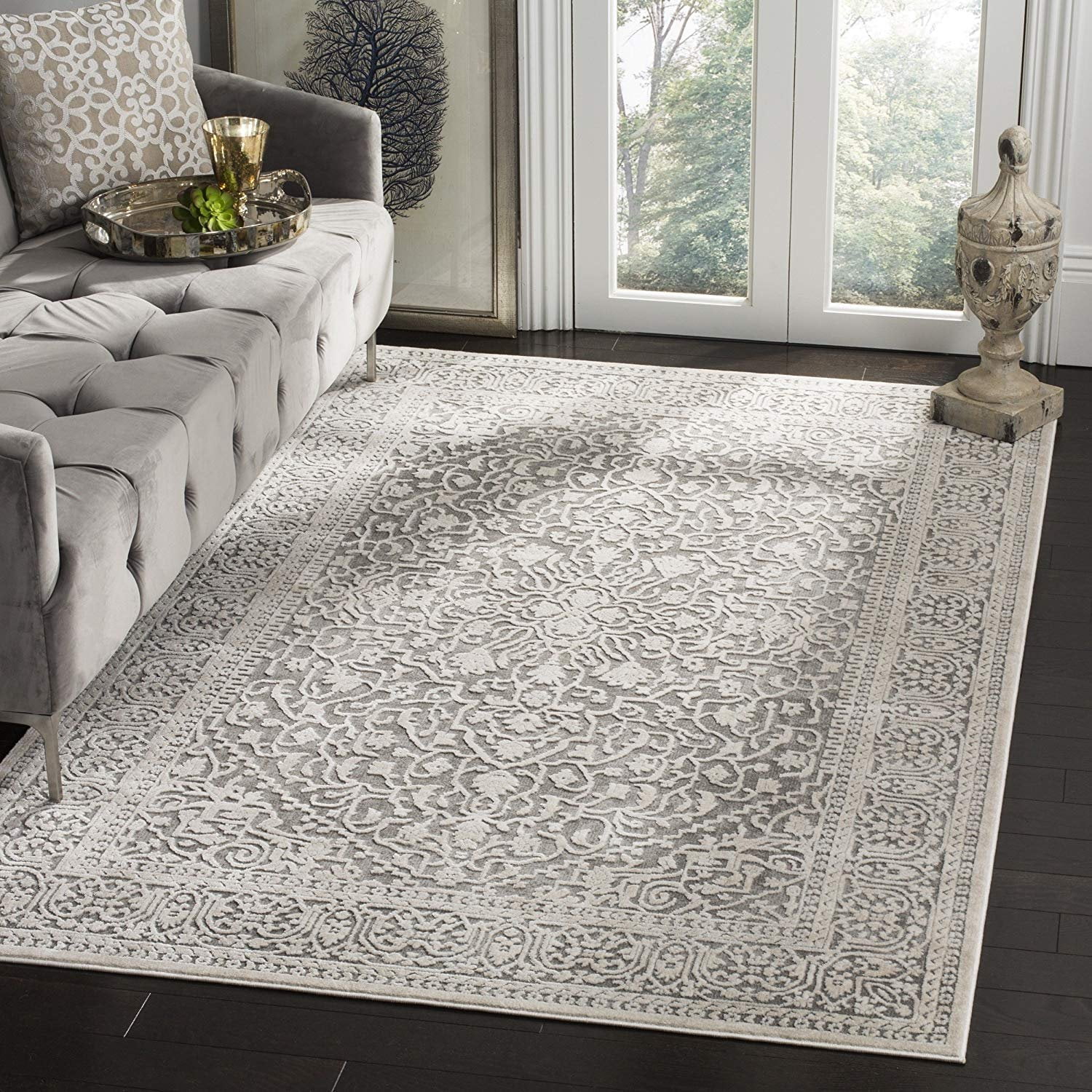Safavieh Reflection Collection RFT670B Dark Grey and Cream Area Rug (6'7 Safavieh Reflection Collection RFT670B Dark Grey and Cream Area Rug (6'7