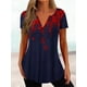 thumbnail image 3 of Camisetas holgadas con cuello en V para mujer, Camiseta con estampado Floral para mujer, Tops informales elegantes de estilo fresco para diario, 2023, 3 of 5