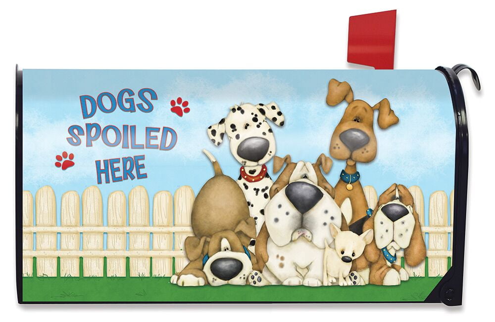 Briarwood Lane Holiday Dogs Christmas Magnetic Mailbox Cover Pickup Truck Humor Standard