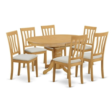 Rooms To Go Furniture Sets East West Furniture LLC AVAT-OAK-C Dining room set - Kitchen dinette table and 4 to 6 kitchen chairs ()