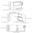 thumbnail image 3 of HOMCOM 55" L-Shaped Desk 360° Rotating Corner Computer Desk for Home Office, 3 of 9